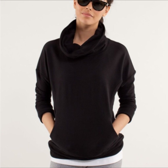 lululemon athletica Tops - LULULEMON ATHLETICA BLACK COWL NECK SWEATSHIRT